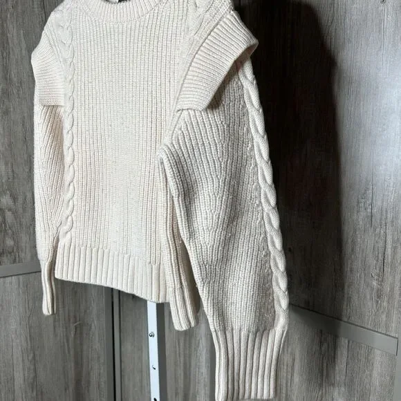 Behida Dolic Millinery Sweater Women Small Italian Wool Oversized Cable Knit